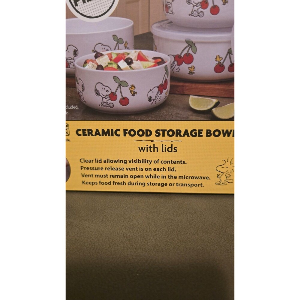 Peanuts Snoopy Pressure Lid Food Storage Small & Large 8 Pc Containers Bowl NEW - Picture 2 of 6